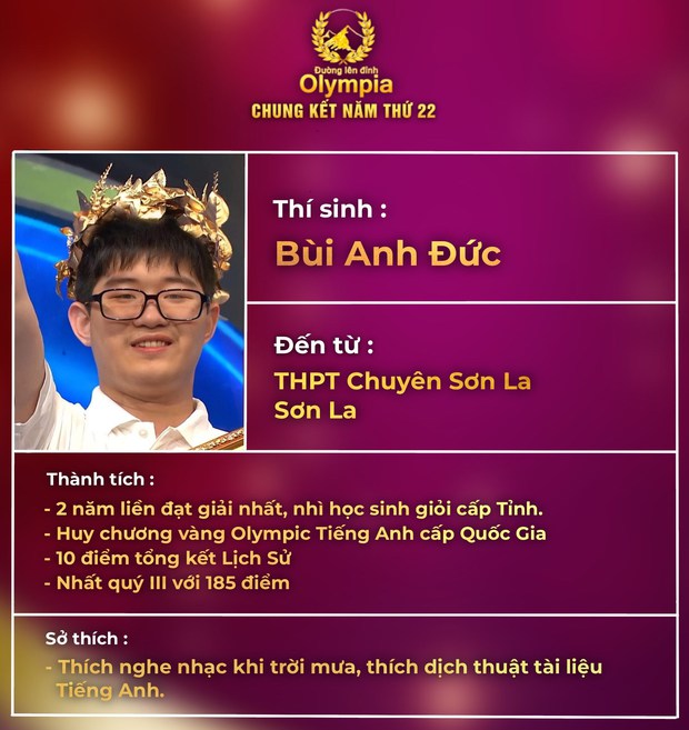  Thành tích ấn tượng của 4 thí sinh thi đấu chung kết Đường lên đỉnh Olympia 2022 - Ảnh 3.