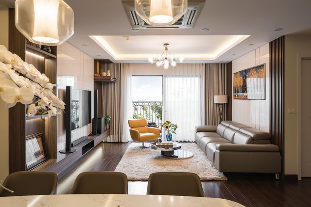 Căn hộ 120m² đẹp sang chảnh chẳng kém gì biệt thự tại Hà Nội - Ảnh 1.